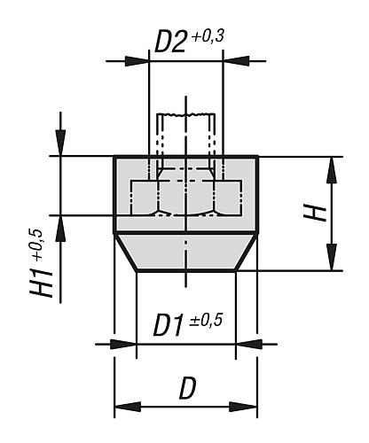 Schutzkappe, ölbeständig, antistatisch, Form: B Abgeschrägt, D=11 für=M04, Esd, Neopren schwarz RAL9011 - K0106.0124 - direkt von HUG Technik ✓