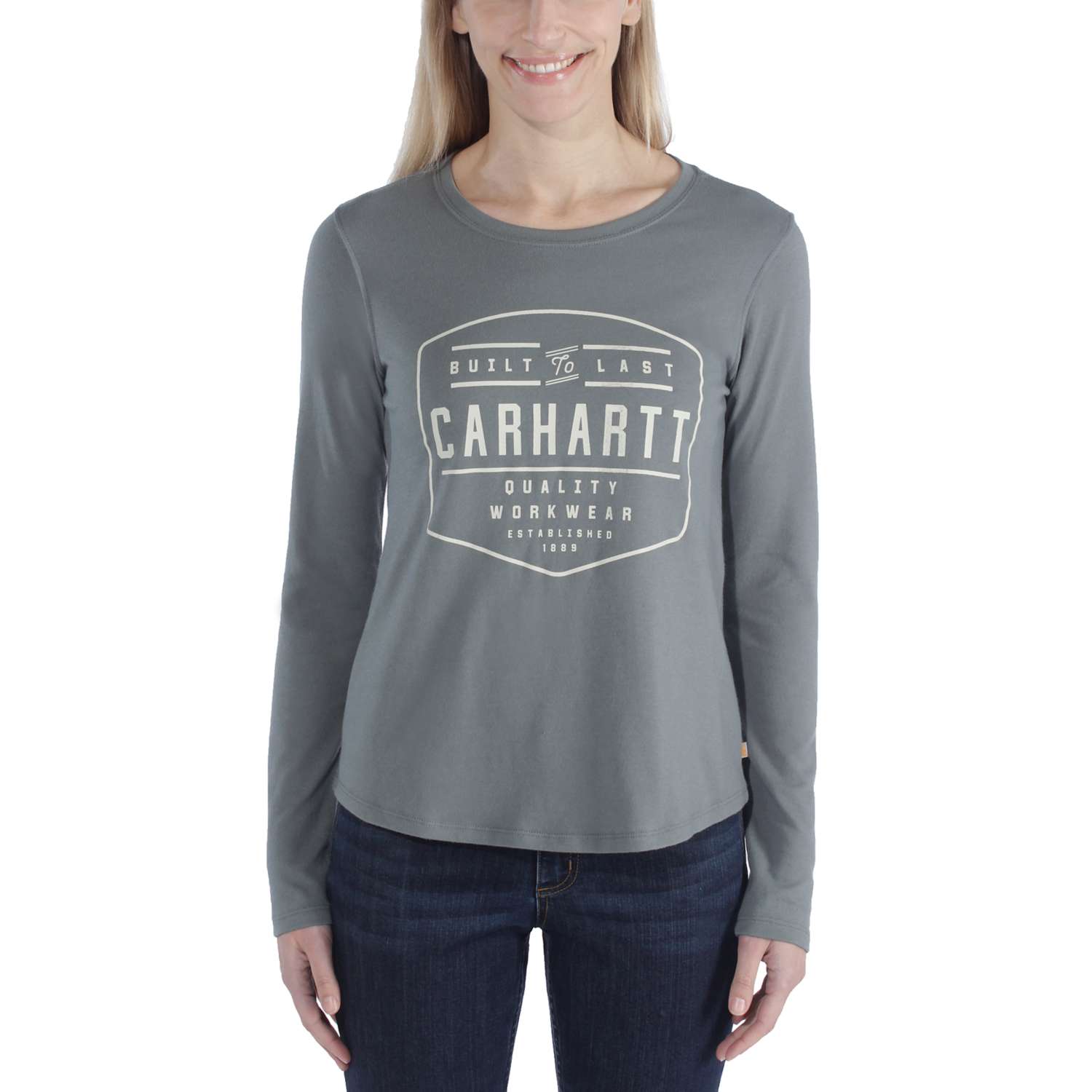 carhartt® Damen Langarmshirt GRAPHIC L/S T-SHIRT - Gr. S, balsam green ✓ | Rundhalsshirts