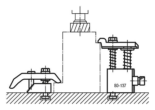 Spanneisen gekröpft Gr.1 Vergütungsstahl, mit Verstelleinheit, B=12 - K0004.10x12 - gibt’s bei ☆ HUG Technik ✓