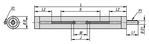 Lineareinheit mit Kugellagerung B=30, L=300, Edelstahl 1.4301, Komp: Edelstahl - K0495.1300101X300 - kommt direkt von HUG Technik 😊