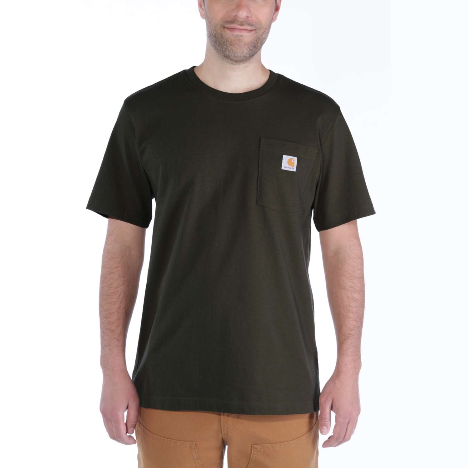 carhartt® Herren T-Shirt K87 POCKET S/S T-SHIRT, peat - gibt’s bei HUG Technik ✓