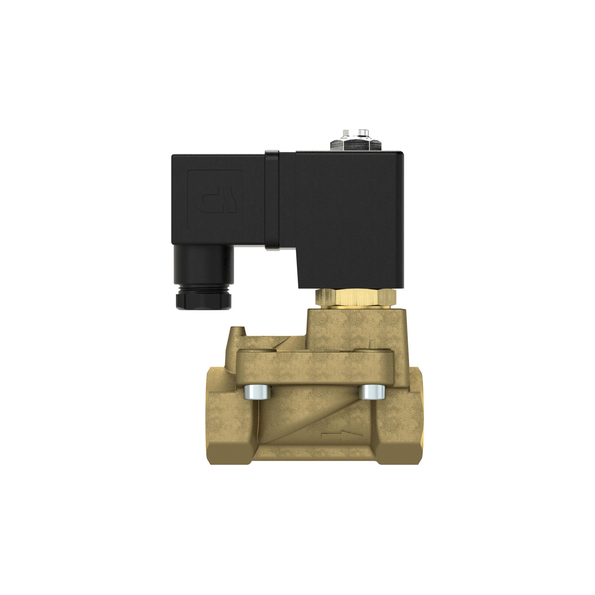 2/2-Wege-Magnetventil, NO, Messing, G 1 1/4, DN32, PN 0,5-10, NBR, vorgest., 12V DC - bei HUG Technik ☆