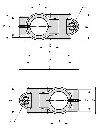 Rohrverbinder Kreuzstück, Form:A Aluminium, Komp:Stahl, A=12,1, B=12,1 - K0472.51212 - kommt direkt von HUG Technik 😊