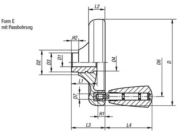 Handrad Gr.1, Form:E Duroplast, drehbar, Komp: Duroplast, D5=-, D1=10 H7, D=100 - K0164.3100X10 - erhältlich bei ✭ HUG Technik ✓