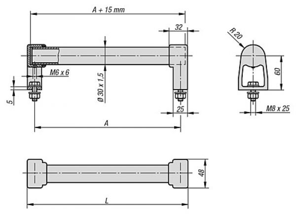 Rohrgriff Edelstahl, Komp: Edelstahl, A=200 - K0652.200301 - direkt von HUG Technik ✓