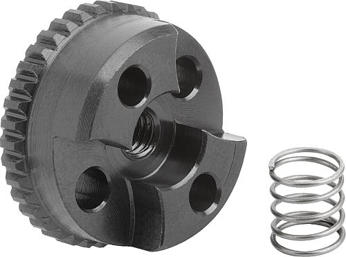 Rastelement mit Außenverzahnung, Form: E, D4=23, N=38, H=9,5, Stahl brüniert, Komp: Edelstahl - K1446.52338 - bei HUG Technik ✓