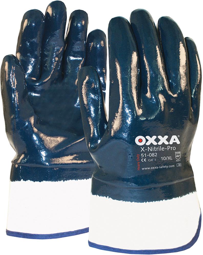 OXXA® Handschuh X-Nitrile- Pro, Stulpe, weiss-blau - bei HUG Technik ☆