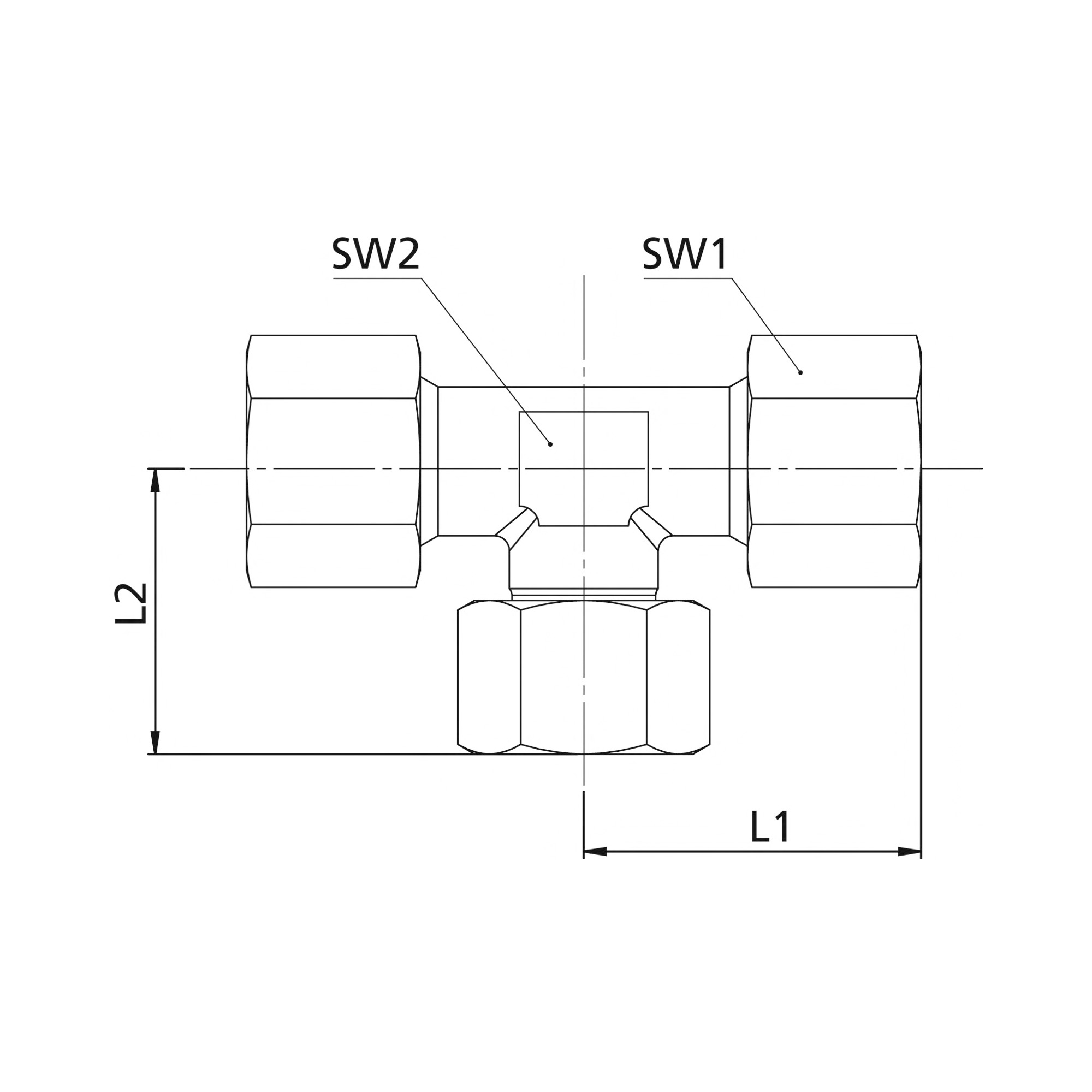 Einstellbare T-Verschraubung, Rohr-Außen-Ø 20, Stahl verzinkt - bei HUG Technik ☆