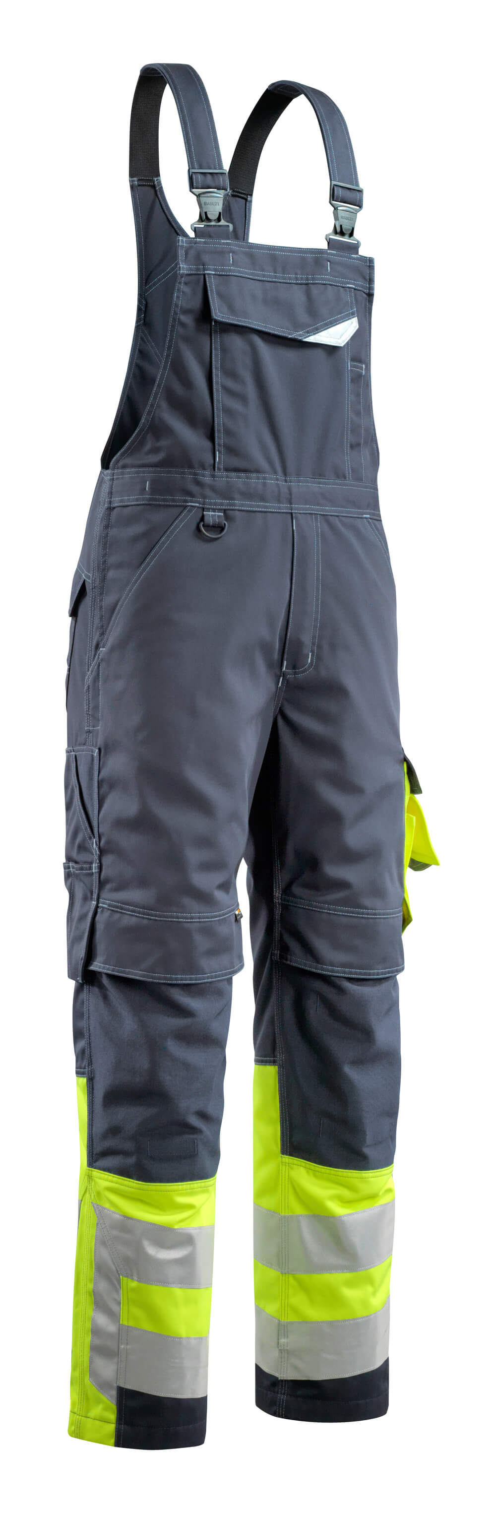 MASCOT® SAFE SUPREME Latzhose mit Knietaschen »Sunderland« Gr. 76/C46, schwarzblau/hi-vis gelb - bekommst Du bei HUG Technik ♡