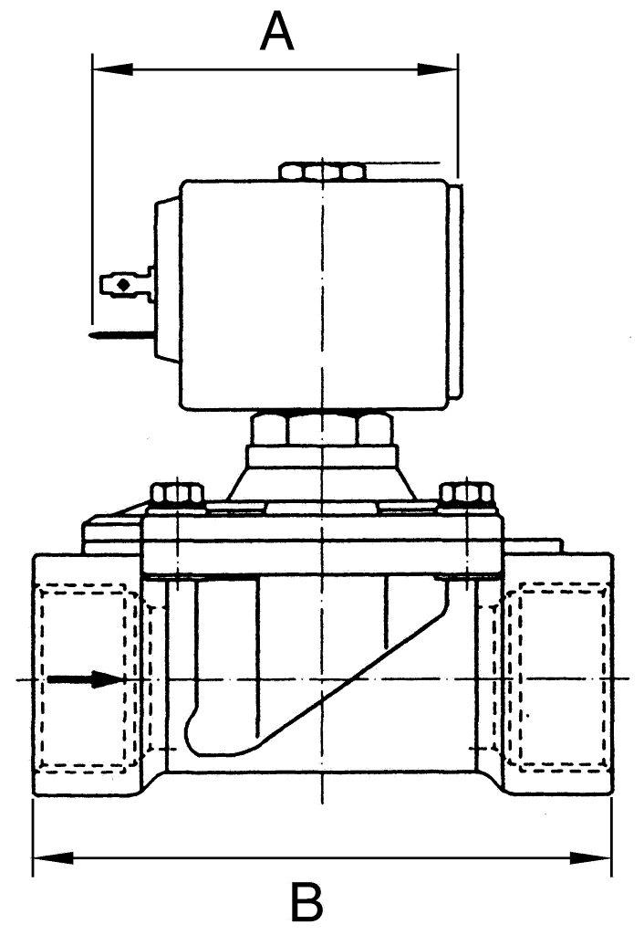2/2-Wege-Magnetventil Messing, NO, vorgesteuert, 230 V, G 1 1/2, PN 0,2 - 10 bar - erhältlich bei ♡ HUG Technik ✓