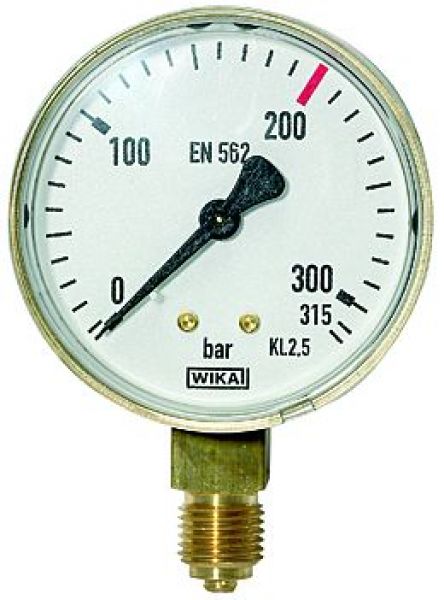 Manometer neutral, G 1/4 radial unten, Messbereich 0 - 315 bar, ø 63 - bei HUG Technik ♡