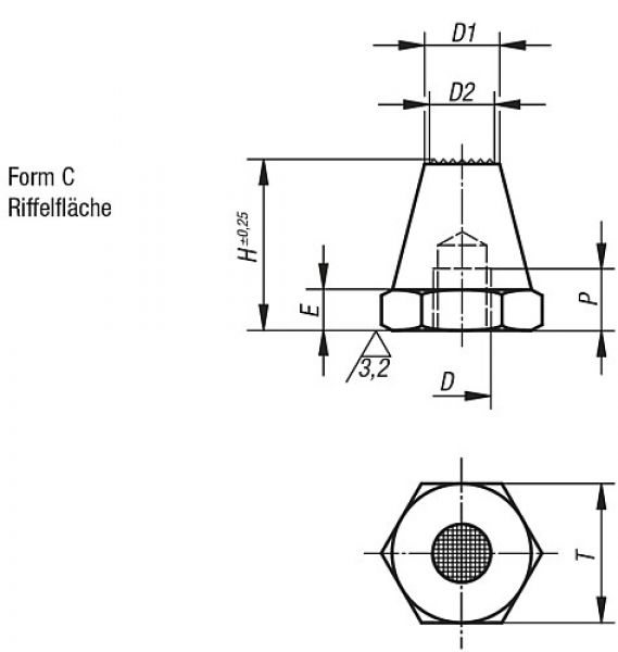 Auflagebolzen M06 H=12,5, Form: C Vergütungsstahl, T=11 - K0294.306012 - erhältlich bei ✭ HUG Technik ✓