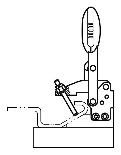 Anwendungsbild Schnellspanner Standard, Fuß senkrecht, Stahl, Komp: Polyamid Komp: rot RAL3020, M=M05x25 - K0663.005003 - erhältlich bei ♡ HUG Technik ✓