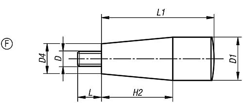 Konusgriff Gr.1 L=18 D=17, Form: F Duroplast, schwarz, M06 - K0172.306 - direkt von HUG Technik ✓