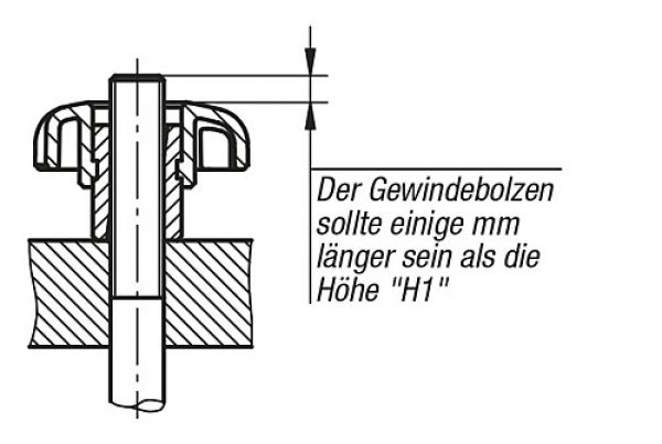 Sterngriff mit Schnellspannfunktion M10 D1=50 Thermoplast, schwarz, Komp: Stahl - K0156.10 - gibt’s bei ☆ HUG Technik ✓