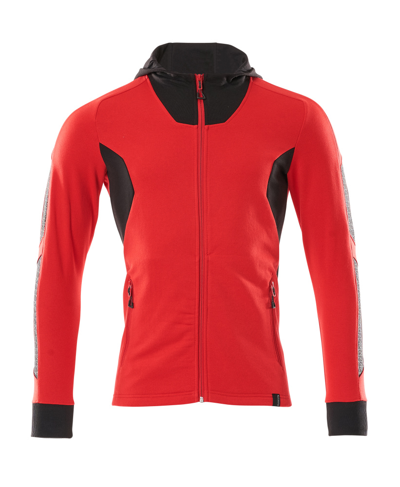 MASCOT® ACCELERATE Kapuzensweatshirt mit Reißverschluss  Gr. 2XL/ONE, verkehrsrot/schwarz - gibt’s bei HUG Technik ✓