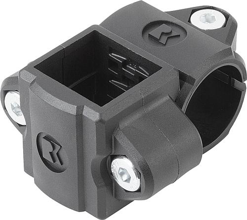 Rohrverbinder Kreuzstück Thermoplast, Komp:Stahl, A=30, B=30 - K0474.3030 - direkt bei HUG Technik ✓