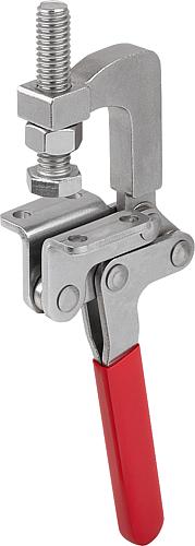 Zugspanner, mit Stahlkäfig, F1=3000, Standard 1/2-13x2,5, Edelstahl blank, Komp: Kunststoff Komp: Rot - K1439.13000 - erhältlich bei ♡ HUG Technik ✓