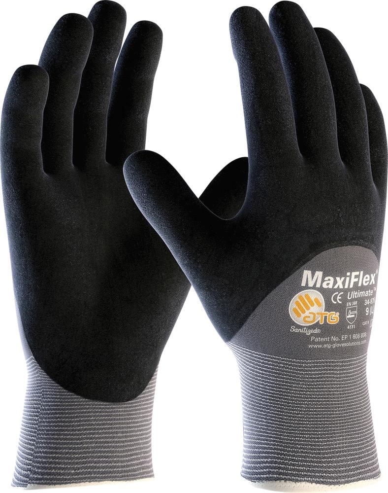ATG® MaxiFlex® Ultimate™ Handschuh schwarz-grau - bekommst Du bei HUG Technik ♡