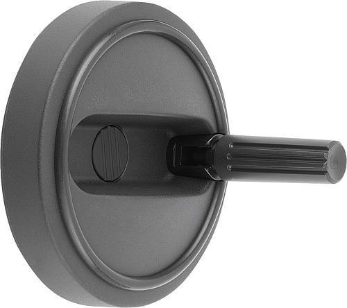 Handrad mit Nut Gr.1 D1=80 Thermoplast, umlegbar, Komp: Thermoplast, D=10 - K0258.108010036 - erhältlich bei ✭ HUG Technik ✓