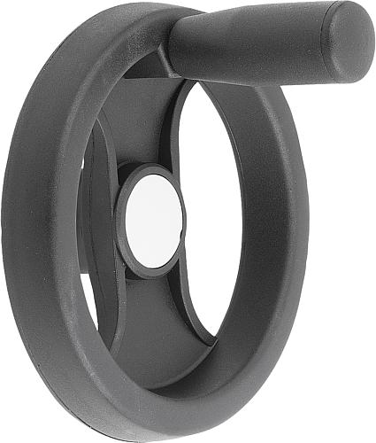 2-Speichen-Handrad mit Nut D1=129 Polyamid, Komp: Polyamid, D=14 - K0725.5130X14 - bei HUG Technik ✭