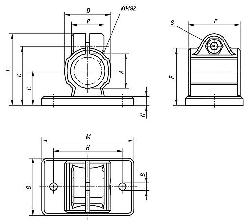 Rohrverbinder mit Flansch M=50 G=35 L=39,5 Thermoplast, Komp:Stahl, A=18 - K0479.18 - erhältlich bei ✭ HUG Technik ✓