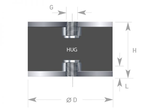 Gummi-Metall-Element IG x IG - bei HUG Technik ☆