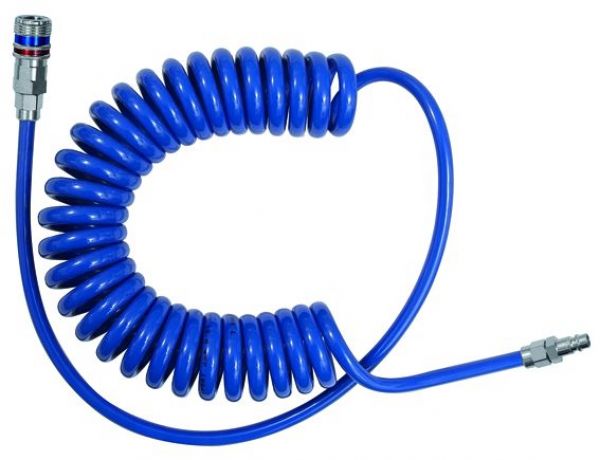 Spiralschlauch-Kupplung-Set, PUR, 12x8x2, mit Sicherheitskupplung, Arbeitslänge 2 m - bei HUG Technik ✭