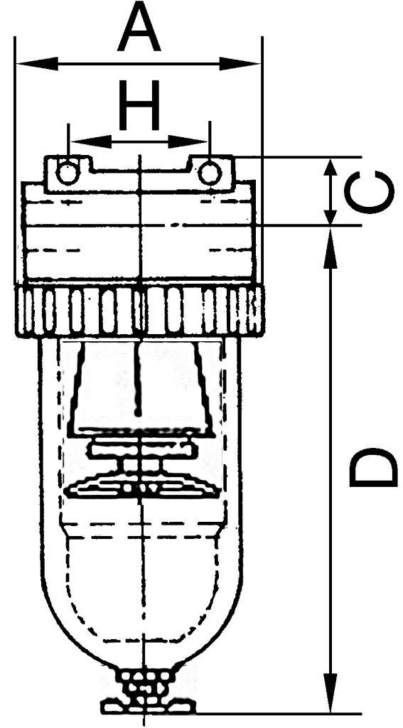 Filter »Standard«, PC-Behälter und Schutzkorb, 5 µm, BG 1, G 1/4 - bei HUG Technik ✭