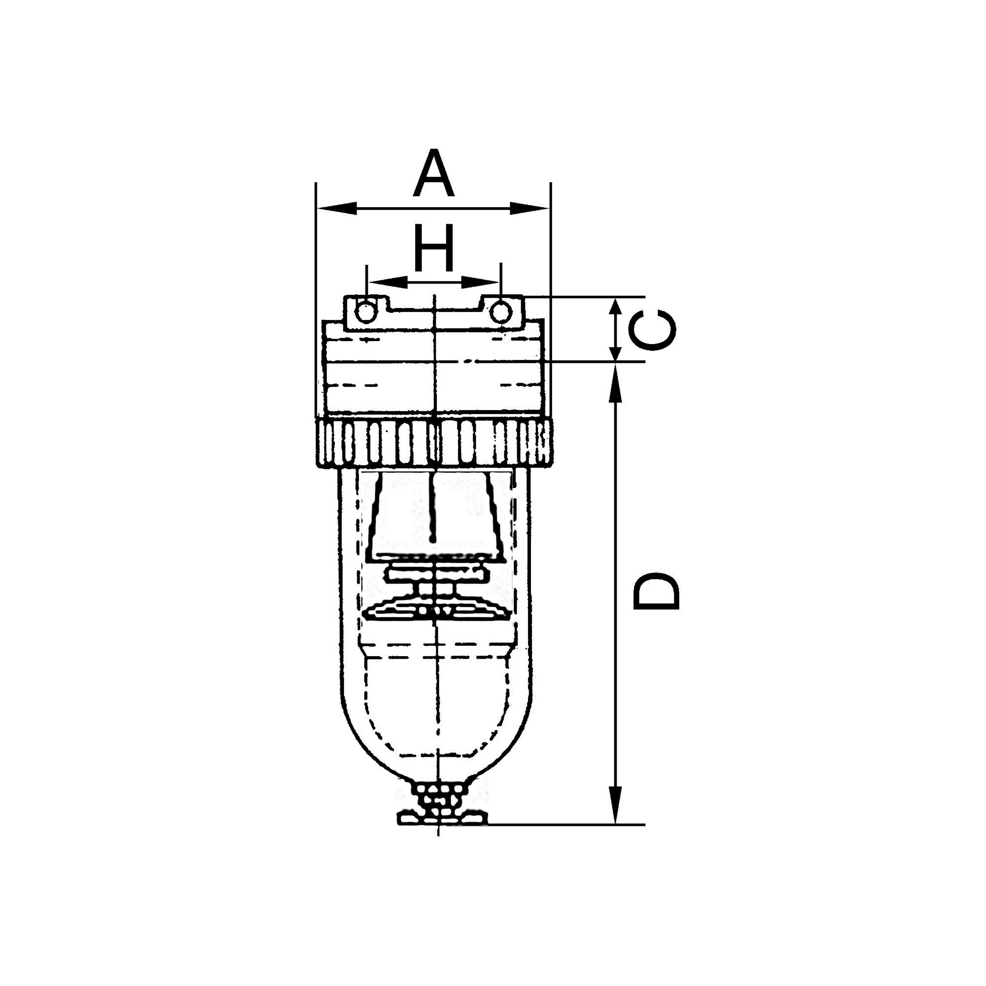 Filter »Standard«, mit Polycarbonatbehälter, 40 µm, BG 4, G 1 1/2 - erhältlich bei ❣ HUG Technik ✓