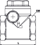 Rückschlagklappe DN 10, metallisch dichtend, Messing, G 3/8, PN max. 16 bar - bei HUG Technik ✭