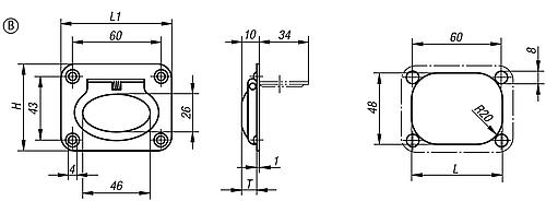 Schalengriff klappbar, Form: B Edelstahl - K0243.2075058 - bekommst Du bei HUG Technik ♡