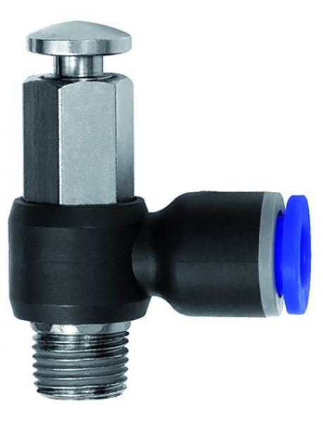 Schnellentlüftungsventil R 1/8 manuell, Schlauch ø 6, »Blaue Serie« - gibt’s bei ☆ HUG Technik ✓