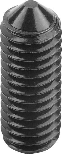 Gewindestift, Innensechskant mit Spitze DIN EN ISO4027 M03X10, Stahl schwarz - K0797.03X10 - bekommst Du bei ★ HUG Technik ✓