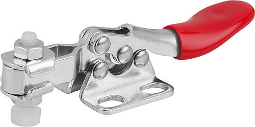Schnellspanner Standard L=79, Form: A Stahl, Fuß waagrecht, Komp: Kunststoff, Komp: rot, F2=500 - K1240.010500 - gibt’s bei ☆ HUG Technik ✓