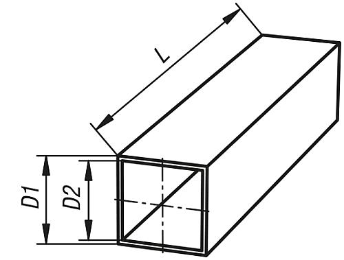 Vierkantrohr D1=10 L=1000 Aluminium - K0493.4210X1000 - bei HUG Technik ✭