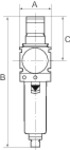 Filterregler »variobloc«, Metallbehälter, Sichtrohr, Manometer, BG 1, G 1/4 - erhältlich bei ✭ HUG Technik ✓