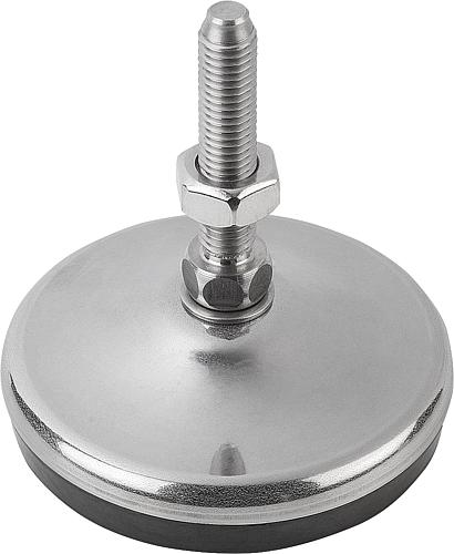 Stellfuß M10X100, Form:A Edelstahl, Komp:Gummi, D=50 - K0739.1205010X100 - gibt’s bei ☆ HUG Technik ✓