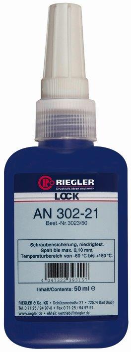 RIEGLER Lock AN 302-21, anaerober Klebstoff,niedrigfest, 50 ml - bei HUG Technik ✭