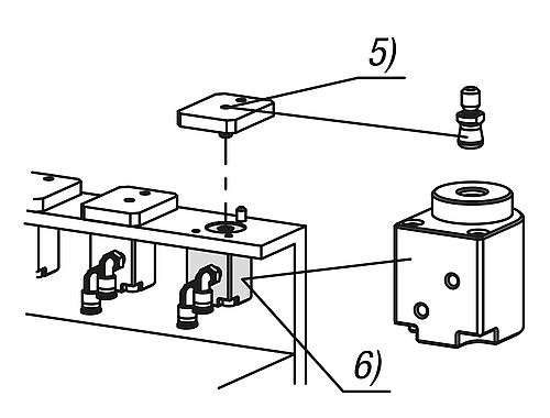 Positionieraufnahme pneumatisch, mit Flansch, D=6, M04 F=40 F1=6 Fh=100, Edelstahl, Komp: Nitrilkautschuk - K1741.0618 - bekommst Du bei ★ HUG Technik ✓