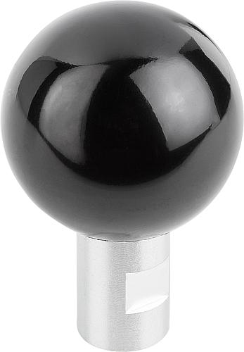 Kugelgriff drehbar M06 Stahl, Komp: Duroplast, H=37,5 - K0726.060 - gibt’s bei ☆ HUG Technik ✓