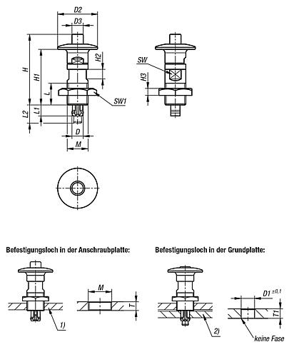 Sperrbolzen, D=6,5, T1=3, Edelstahl blank, Komp: Edelstahl blank - K1565.173 - bei HUG Technik ✭