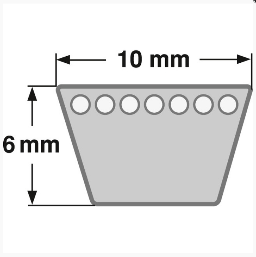 Zeichnung ConCar Keilriemen 10 mm DIN 2215.