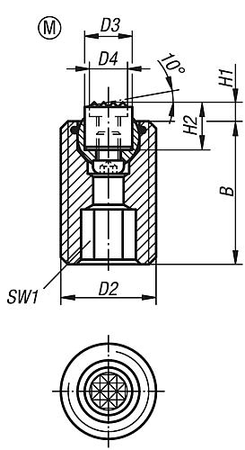 Pendelauflage mit O-Ring M20X30, Form:M Vergütungsstahl, auswechselbare Einsätze, Komp:Werkzeugstahl - K0291.920X030 - gibt’s bei HUG Technik ✓