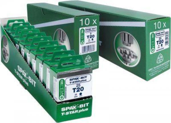 SPAX® Bits T-STAR plus T10, 5 Bits Blister 25mm im CUT-CASE - bekommst Du bei HUG Technik ♡