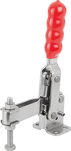 Schnellspanner, Fuß waagrecht, Standard, F2=2600, verstellbare Andruckspindel M08x60, Edelstahl blank - K1255.102600 - gibt’s bei HUG Technik ✓