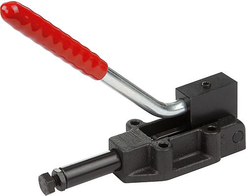 Schubstangenspanner schwere Ausführung, F1=11000, F2=25000, Stahl Phosphatiert, Komp:Kunststoff Komp:rot, ohne Konsole - K0088.250003 - bei HUG Technik ✭