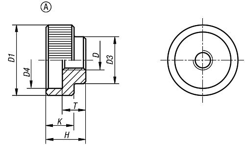 Rändelmutter M05, Form: A Automatenstahl - K0137.105 - bei HUG Technik ✓