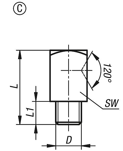 Trichterschmiernippel abgewinkelt 90° M06X1, Form:C Stahl, Vierkant - K1134.1306100 - gibt’s bei HUG Technik ✓