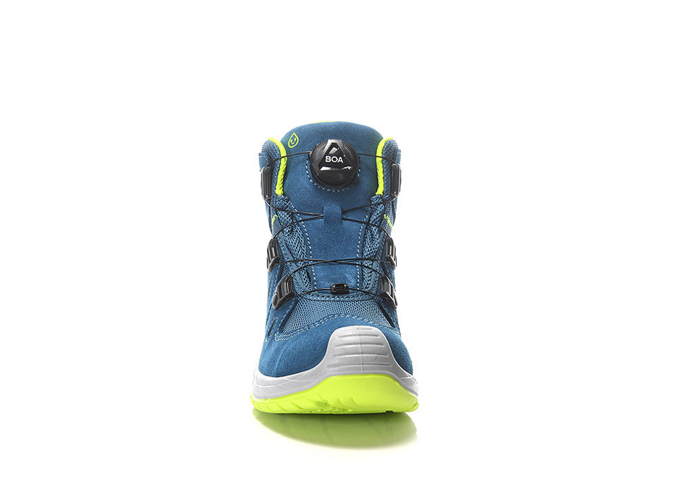 ELTEN® Stiefel MADDOX Kids BOA® petrol-lime Mid - vorne